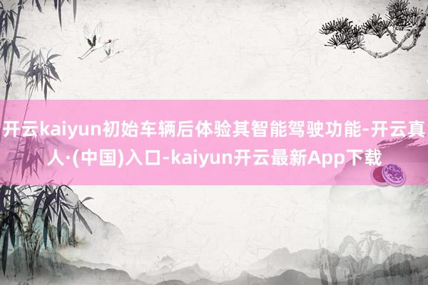 开云kaiyun初始车辆后体验其智能驾驶功能-开云真人·(中国)入口-kaiyun开云最新App下载