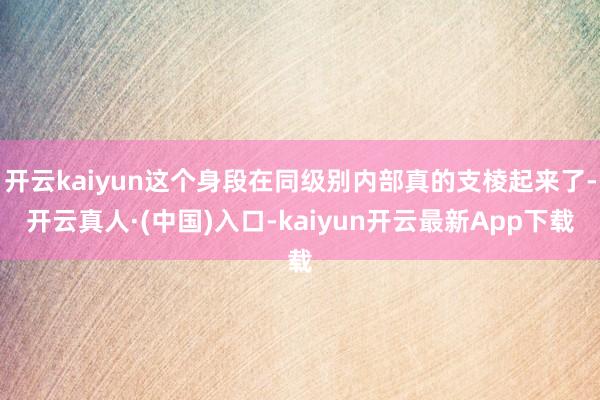 开云kaiyun这个身段在同级别内部真的支棱起来了-开云真人·(中国)入口-kaiyun开云最新App下载