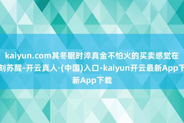 kaiyun.com其冬眠时淬真金不怕火的买卖感觉在此刻苏醒-开云真人·(中国)入口-kaiyun开云最新App下载