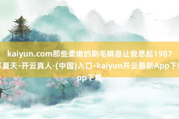 kaiyun.com那些柔嫩的刷毛瞬息让我思起1987年夏天-开云真人·(中国)入口-kaiyun开云最新App下载