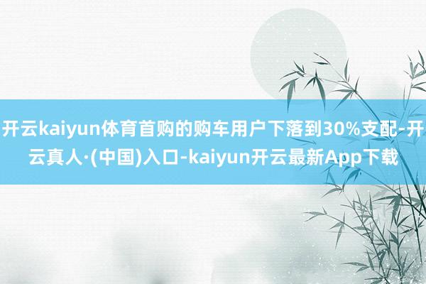 开云kaiyun体育首购的购车用户下落到30%支配-开云真人·(中国)入口-kaiyun开云最新App下载