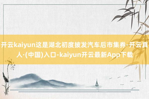 开云kaiyun这是湖北初度披发汽车后市集券-开云真人·(中国)入口-kaiyun开云最新App下载
