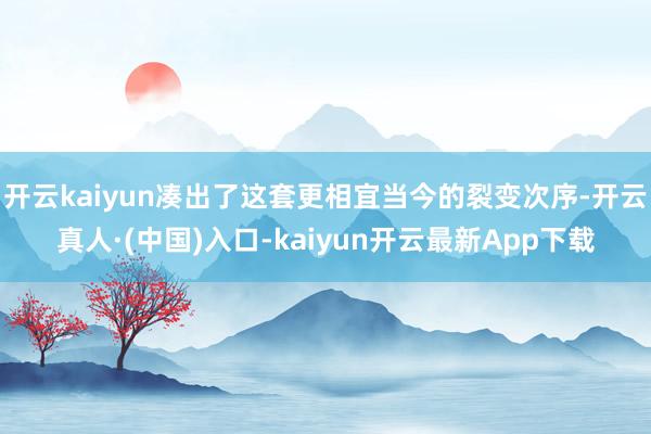 开云kaiyun凑出了这套更相宜当今的裂变次序-开云真人·(中国)入口-kaiyun开云最新App下载
