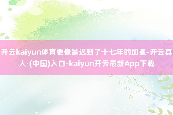 开云kaiyun体育更像是迟到了十七年的加冕-开云真人·(中国)入口-kaiyun开云最新App下载